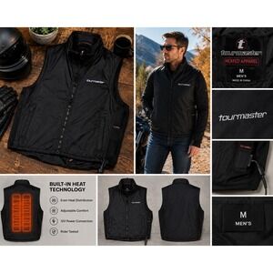 Tourmaster Synergy Heated Vest Liner‎ Mens SM 40 Black Electric Motorcycle Gear